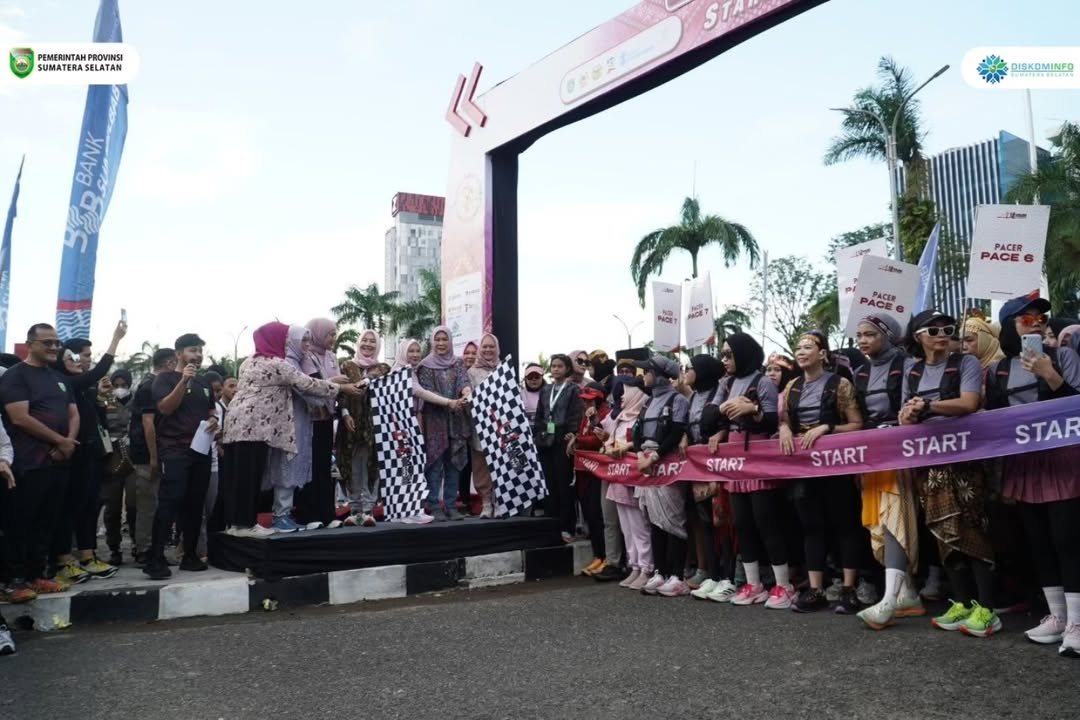 Kebaya RUN 2025 Warnai HUT ke-70 Pemprov Sumsel, Seribu Perempuan Lari Anggun di Palembang