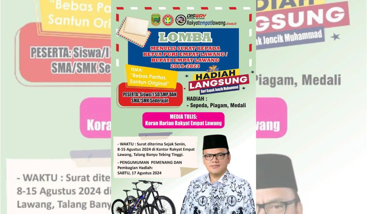 Lomba Menulis Surat ke PGRI Empat Lawang, Berikut Batas Akhir Pengumpulan Surat!