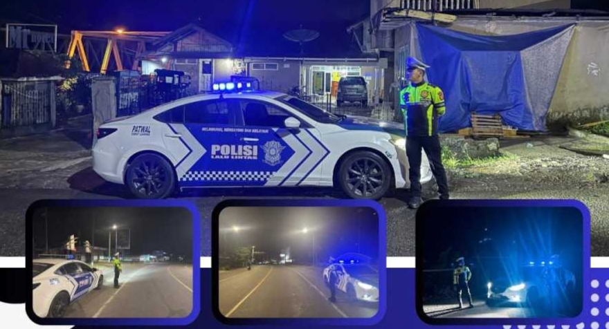 Satlantas Polres Empat Lawang Gelar Blue Light Patrol, Cegah Gangguan Kamtibmas di Malam Hari