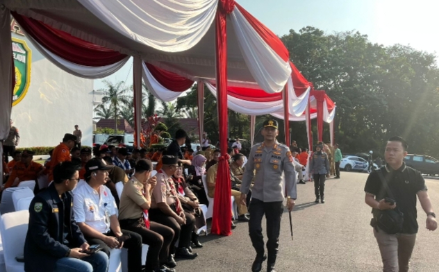 Kapolres Empat Lawang Hadiri Apel Gelar Pasukan dan Simulasi Kesiapsiagaan Karhutla Sumsel 2025