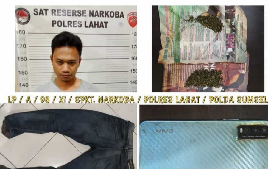Satres Narkoba Polres Lahat Ungkap Kasus Peredaran Ganja di Tanjung Payang