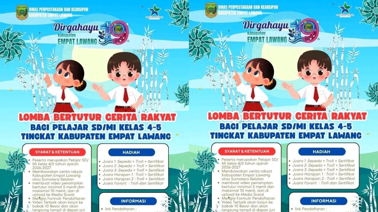 Semarak HUT ke-19 Empat Lawang, Lomba Bertutur Cerita Rakyat di Gelar, Jadi Ajang Tumbuhkan Literasi Anak