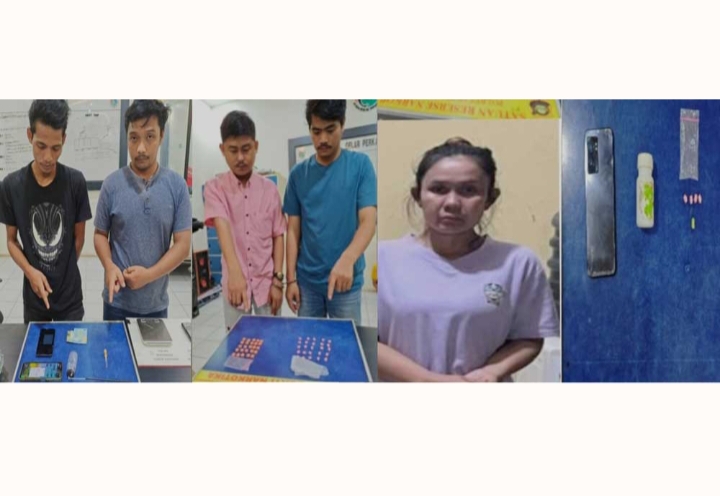 Polres Muba Tangkap 5 Tersangka Narkoba di Sungai Lilin, Salah Satunya Mahasiswa