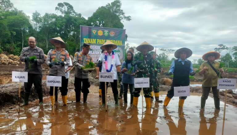Dukung Ketahanan Pangan Nasional, Pemkab Empat Lawang dan Korem 044/GAPO Buka 11 Hektar Sawah Baru