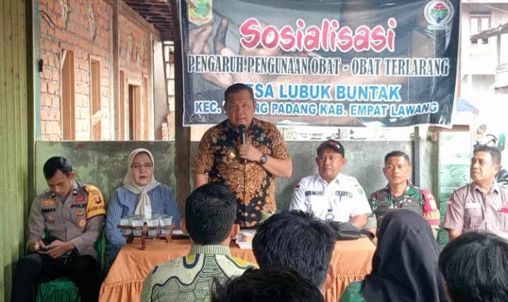 BNNK Empat Lawang Gelar Sosialisasi Bahaya Narkoba di Desa Lubuk Buntak
