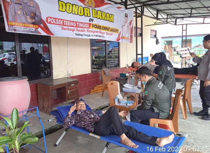 Polsek Tebing Tinggi Gelar Donor Darah