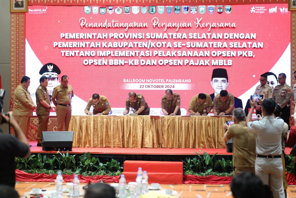 Pemprov Sumsel Teken Kerjasama dengan Kabupaten/Kota Demi Optimalisasi Pajak Daerah