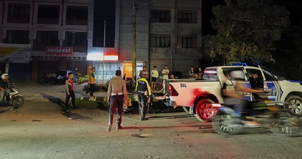 Adu Kambing Dua Motor di Depan Kantor BNI Sekayu, Tiga Orang Terluka