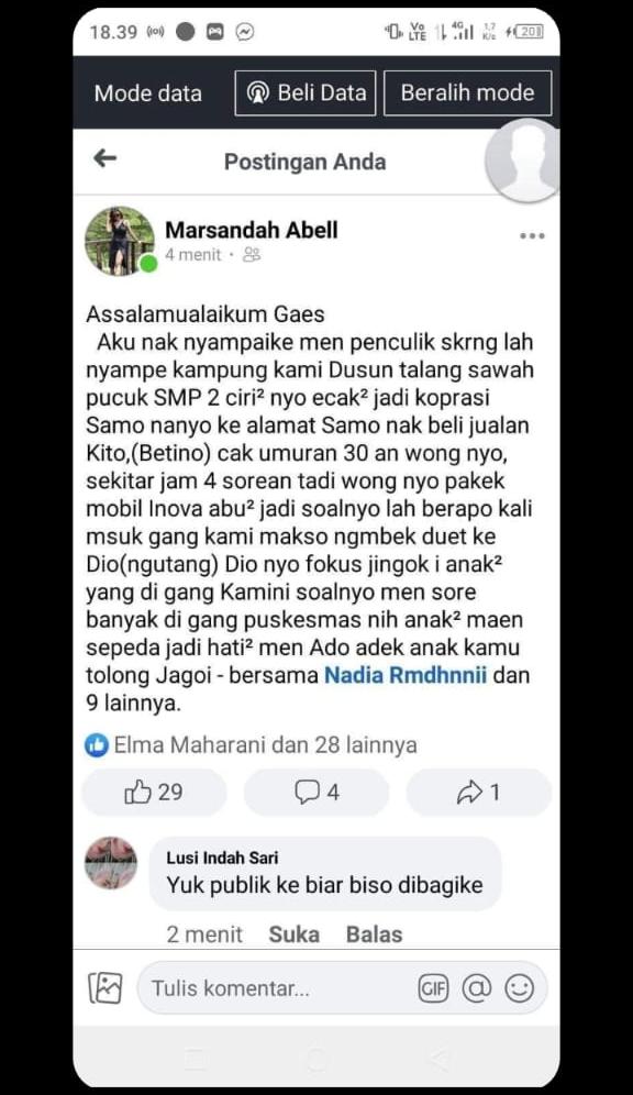 Polsek Pagaralam Utara Ungkap Berita Hoaks Penculikan Anak