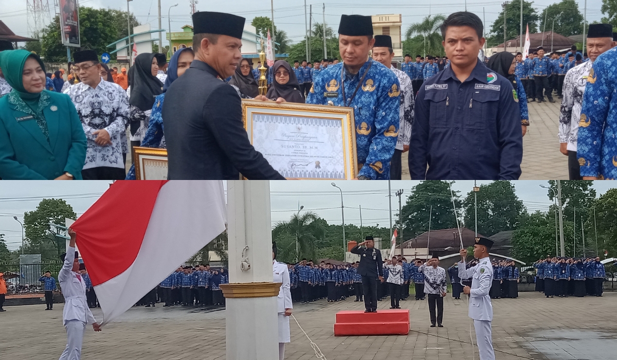 Pemberian Penghargaan dan Transformasi Guru Di Peringatan Hari Ulang Tahun KORPRI dan PGRI di Empat Lawang 