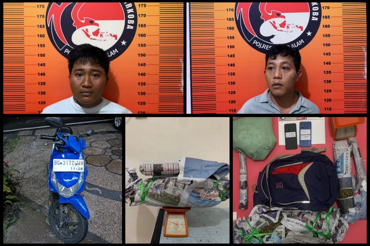 Satresnarkoba Polres Pagar Alam Amankan Dua Bersaudara, Sita 1,7 Kg Ganja