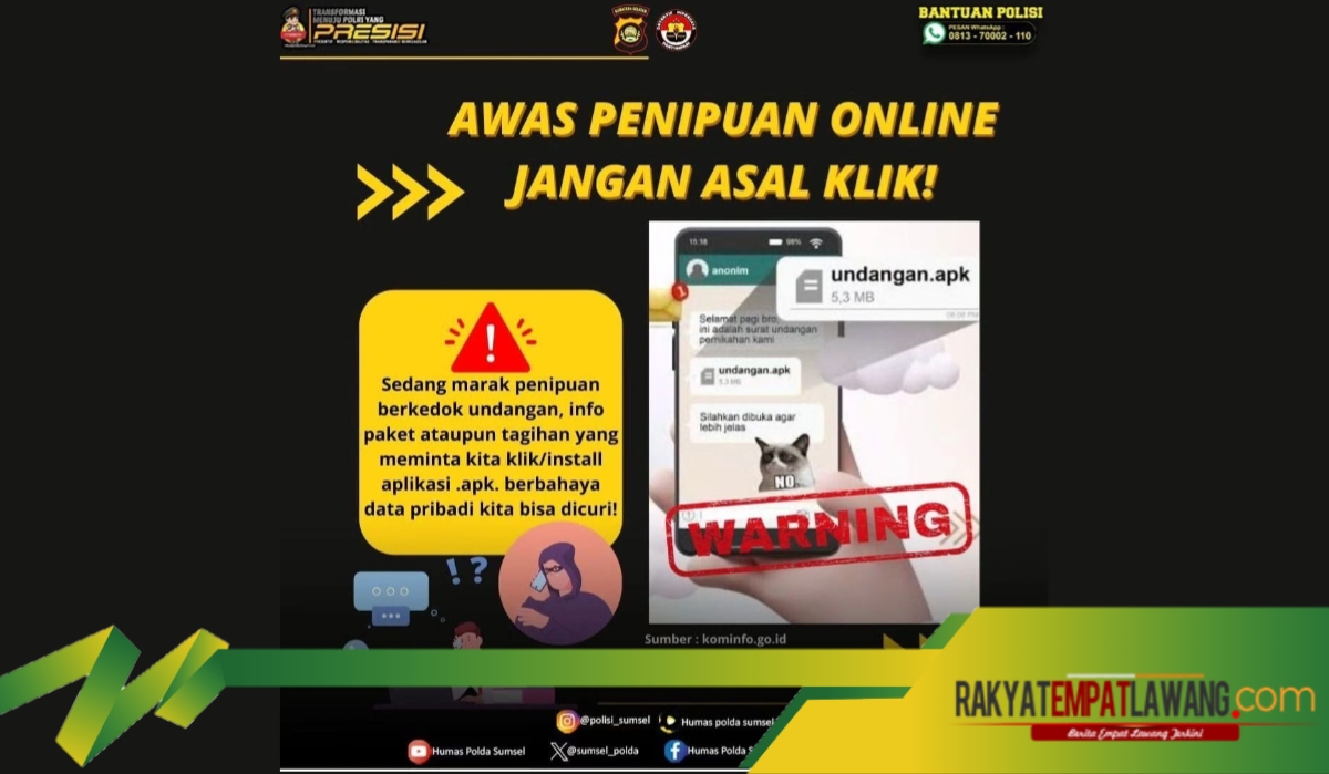 Kabid Humas Polda Sumsel Mengingatkan Masyarakat Tentang Modus Penipuan Online Melalui Aplikasi WhatsApp