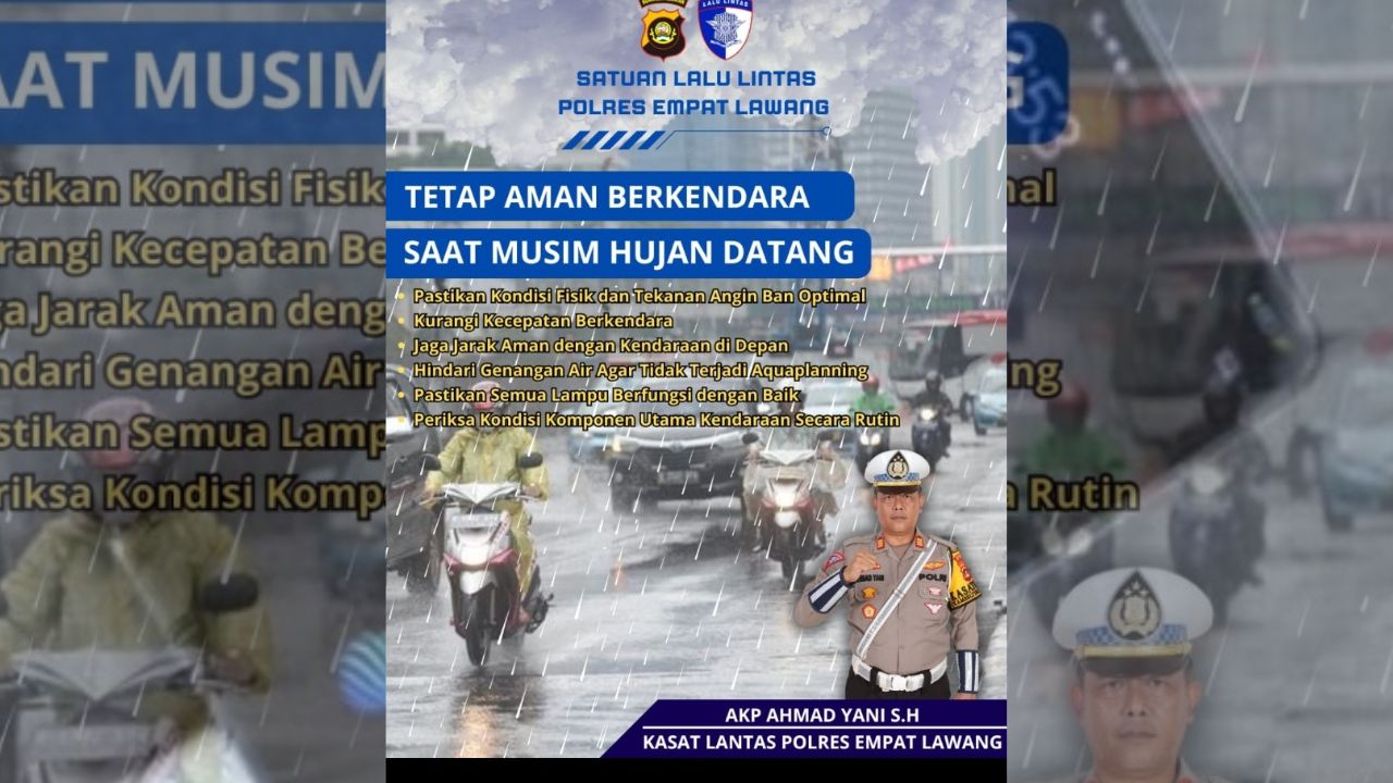 Tips Aman Berkendara di Musim Hujan dari Satuan Lalu Lintas Polres Empat Lawang