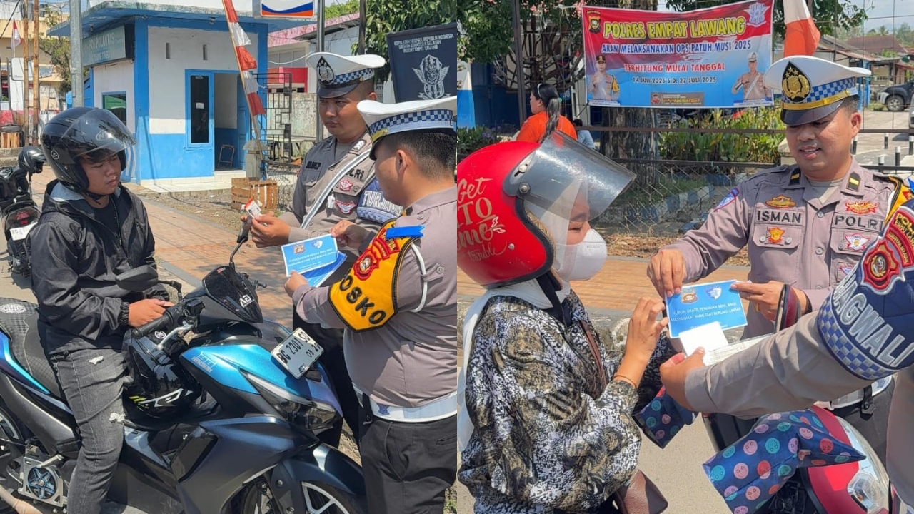 Sat Lantas Polres Empat Lawang Apresiasi Pengendara Tertib Lewat Kupon BBM Gratis dalam Operasi Patuh Musi