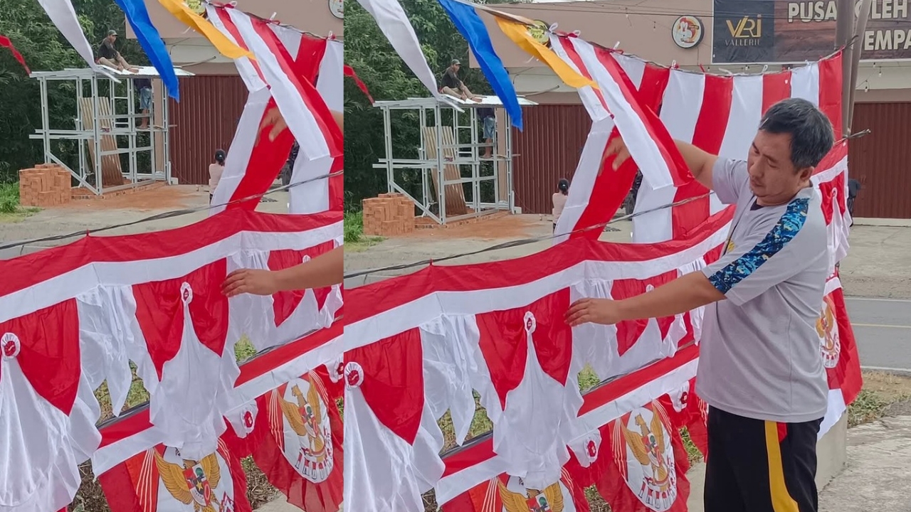 Penjual Bendera dan Umbul-Umbul Menjamur Di Empat lawang, Jelang HUT Republik Indonesia