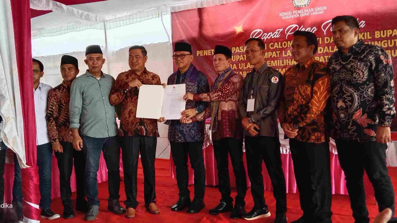 KPU Empat Lawang Tetapkan H Joncik Muhamad dan Arifai sebagai Bupati dan Wakil Bupati Terpilih