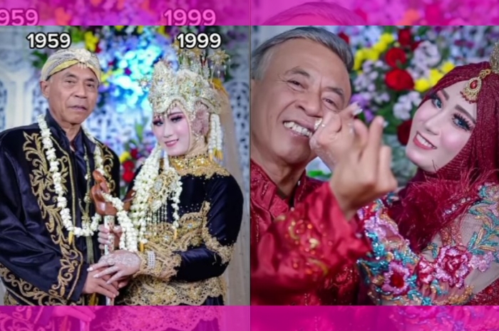 Terpaut 40 Tahun, Video Pasangan Pengantin Ini Viral di Medsos