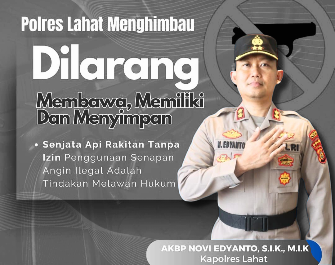 Polres Lahat Imbau Masyarakat Serahkan Senjata Api Rakitan, Jamin Tak Diproses Hukum