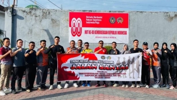 Lapas Kelas IIB Empat Lawang Gelar Jalan Santai dan Donor Darah Meriahkan HUT RI ke-80