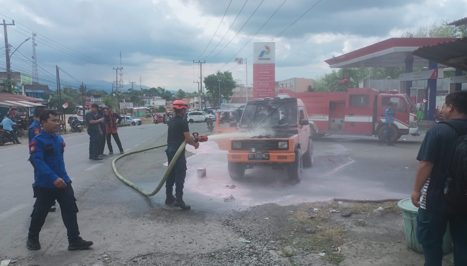 Mobil Nyaris Terbakar di SPBU Talang Banyu, Konsleting Listrik Diduga Jadi Penyebab