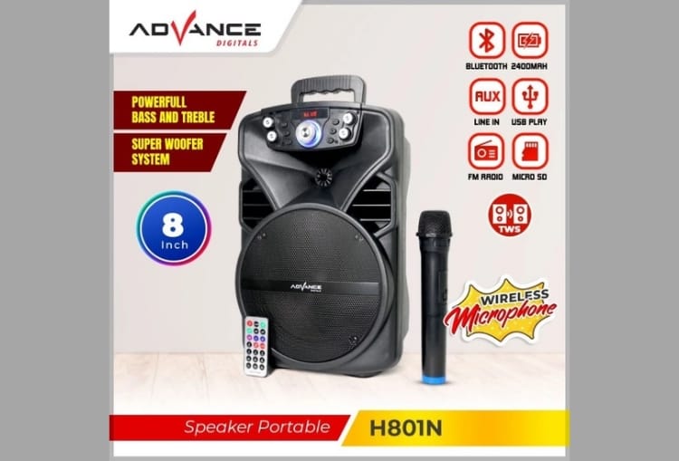 Pakai Speaker Bluetooth ADVANCE H801N, Suaranya Menggelegar! Bonus Mic Karaoke Bikin Suasana Tambah Seru