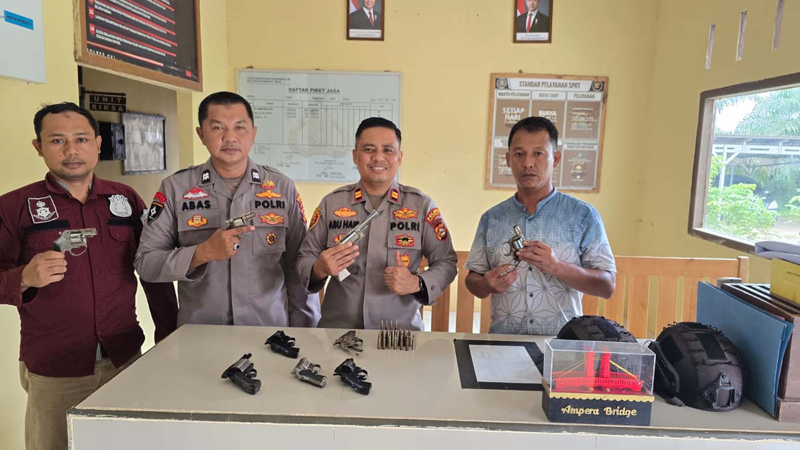 9 Senjata Api Ilegal Diserahkan Sukarela oleh Warga Pedamaran Timur, Ini Penyebabnya