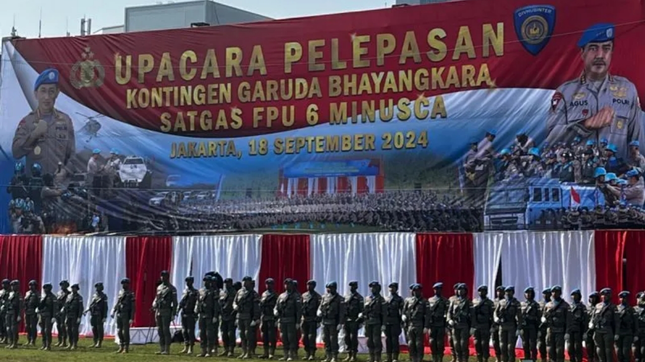 Polri Berangkatkan 140 Personel Satgas Garuda FPU 6 Minusca untuk Misi Perdamaian PBB di Republik Afrika Tenga