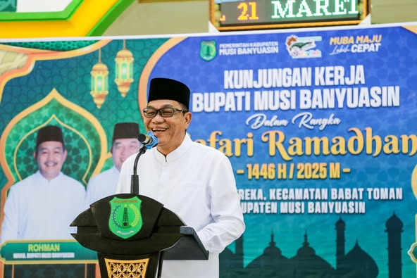 Bupati Muba H M Toha Safari Ramadhan di Desa Sereka, Serahkan Bantuan dan Resmikan Masjid Raya Ar-Rahman