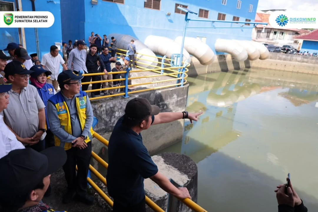 Gubernur Sumsel Tinjau Stasiun Pengendali Banjir Sungai Bendung, Efektif Tekan Luas Genangan