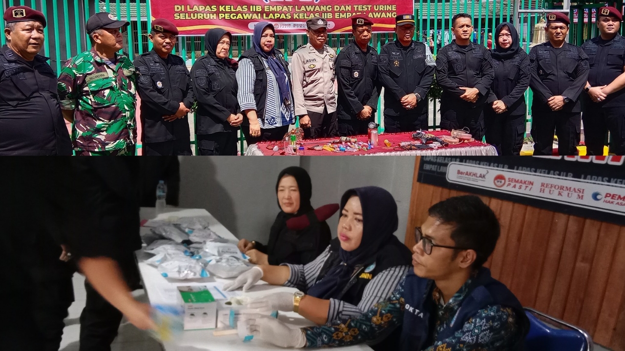 Lapas Kelas IIB Empat Lawang Gelar Razia Gabungan Bersama TNI, Polri, dan BNN