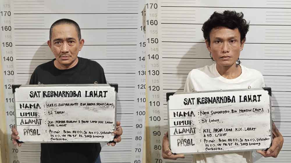 Polres Lahat Tangkap Dua Pengedar Sabu di Desa Muara Siban