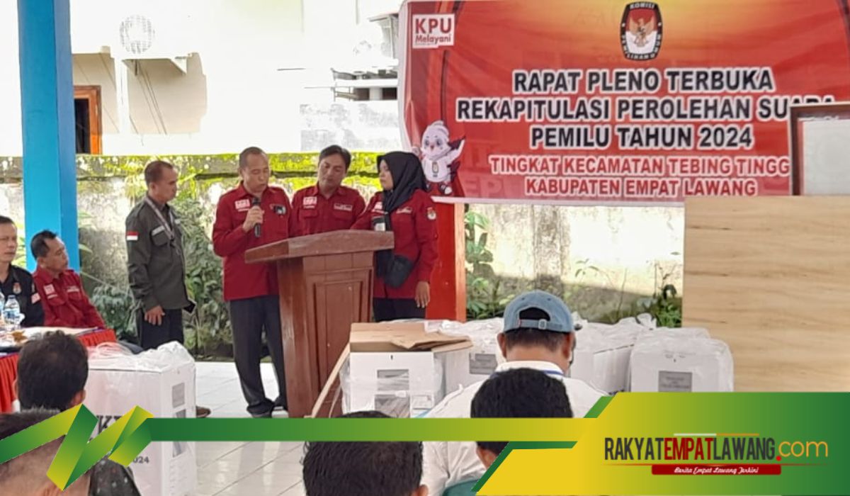 Rapat Pleno Rekapitulasi Suara di Kecamatan Tebing Tinggi, 2 Kelurahan Kebagian Jadwal Pertama