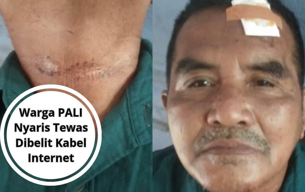 Warga PALI Nyaris Tewas Dibelit Kabel Internet