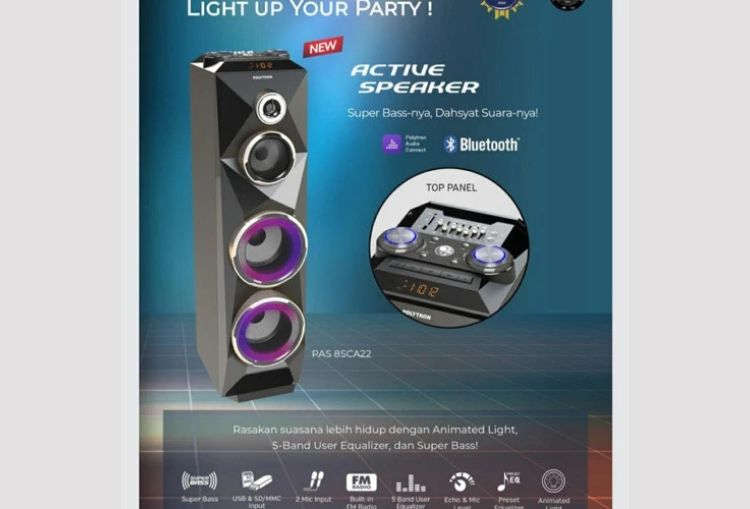 Polytron PAS 8SCA22: Speaker Aktif dengan LED Medley dan Bass Menggelegar, Cuma Rp 1 Jutaan!