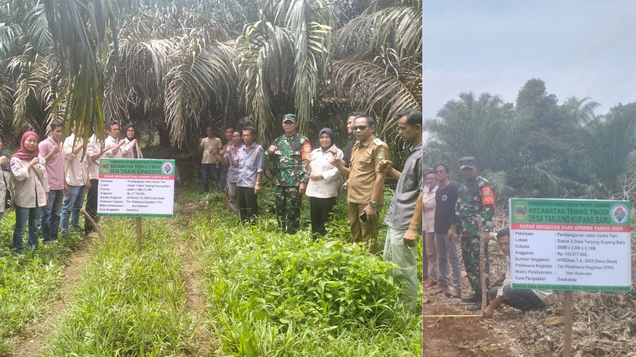 Pemerintah Desa Tanjung Kupang Baru Gelar Titik Nol Pembangunan Jalan Usaha Tani
