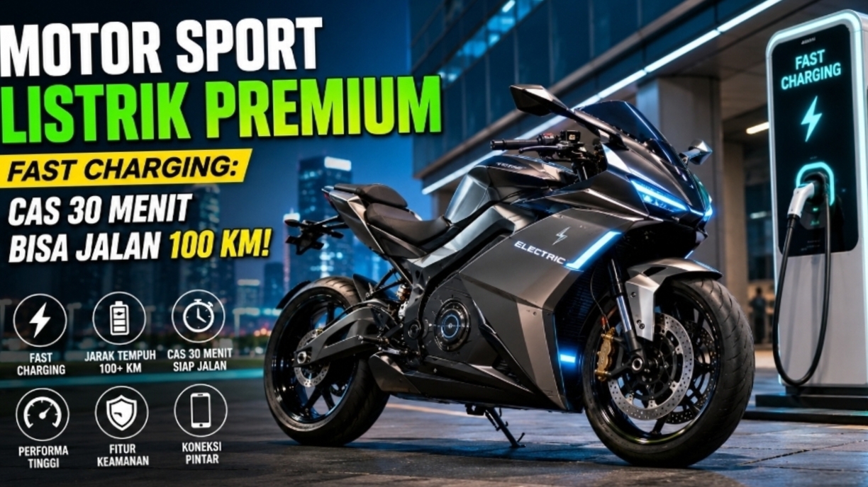 Motor Sport Listrik Premium 2026 Makin Canggih, Fast Charging 30 Menit Tempuh hingga 100 Km