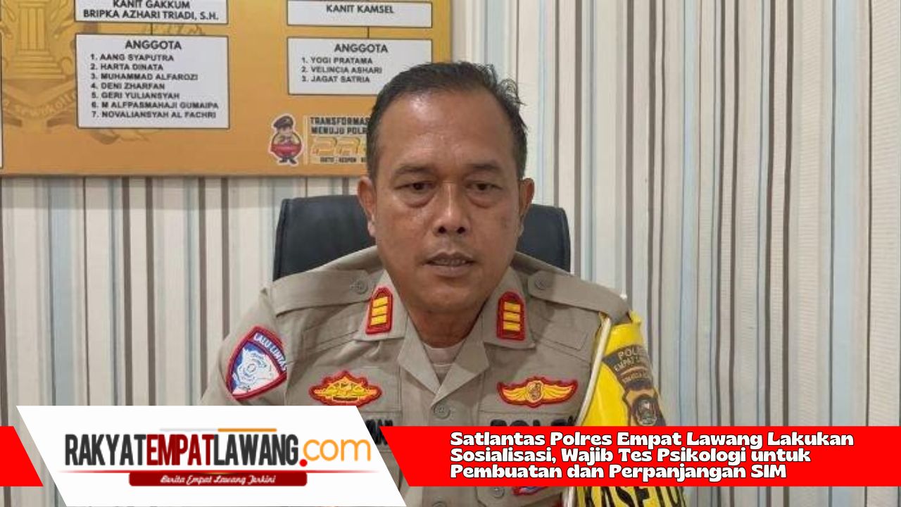 Satlantas Polres Empat Lawang Lakukan Sosialisasi, Wajib Tes Psikologi Pembuatan dan Perpanjan SIM