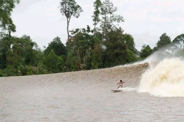 Ombak Bono Sungai Kampar: Dari Favorit Peselancar Hingga Mitos Tujuh Hantu Penghanur Kapal