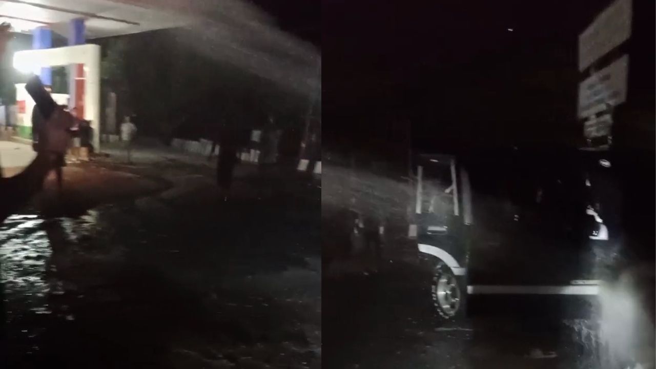 Mobil Suzuki Taff Terbakar di Pom Bensin Pagar Tengah, Satu Orang Luka Bakar