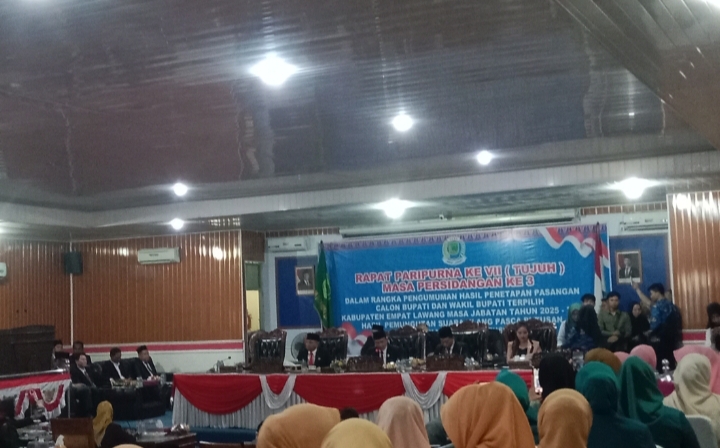 Rapat Paripurna DPRD Umumkan Hasil Pilkada Empat Lawang, Joncik-Arifai Resmi Terpilih