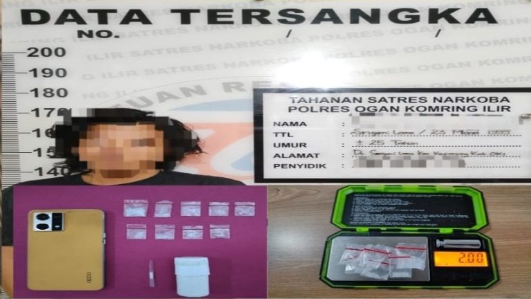 Pengangguran di OKI Ditangkap Polisi Atas Kepemilikan Sabu