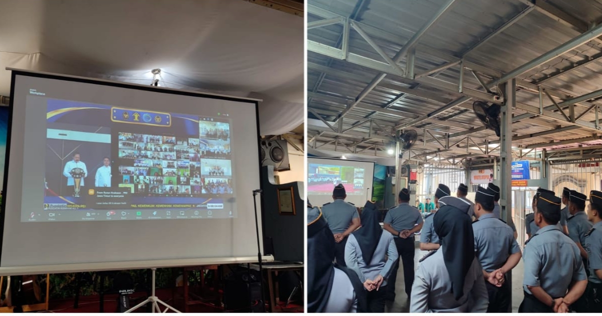 Lapas Kelas III Pagar Alam Ikuti Apel Pagi Virtual Bersama Kemenko Hukum dan HAM, Ini Pesan Kalapas
