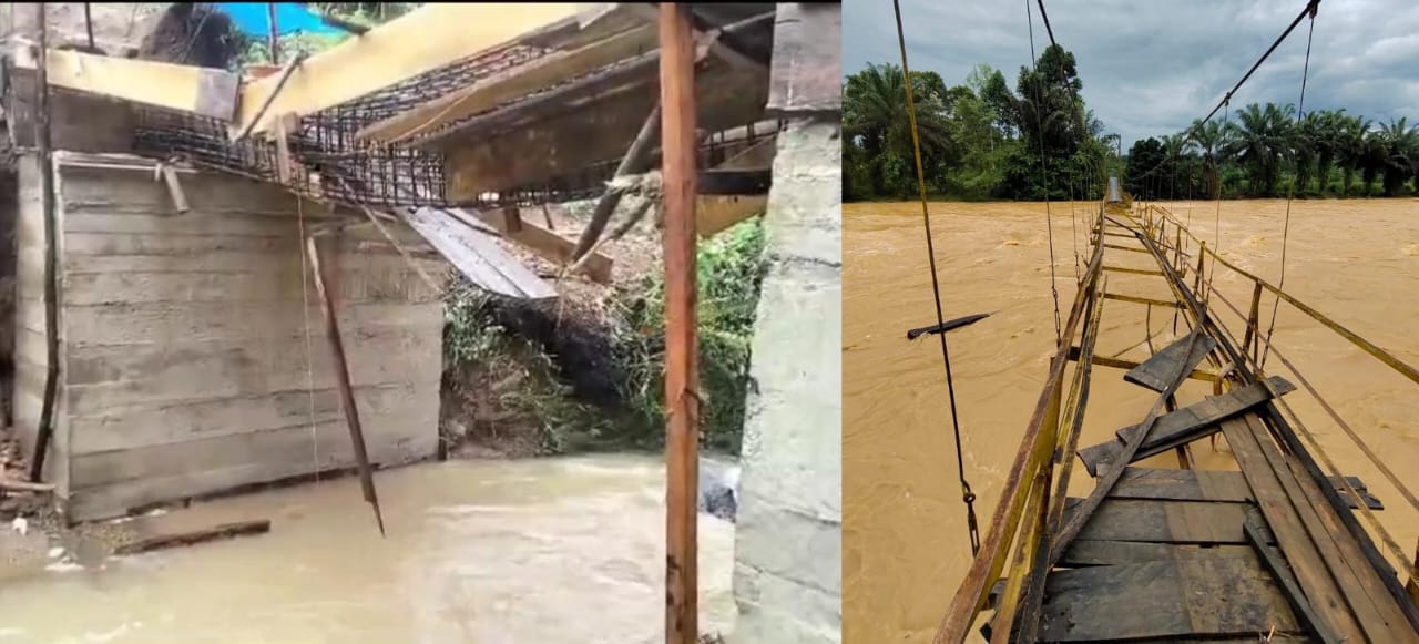Diterjang Banjir, 2 Jembatan di Keban Jati Rusak Berat, Warga Terancam Terisolasi