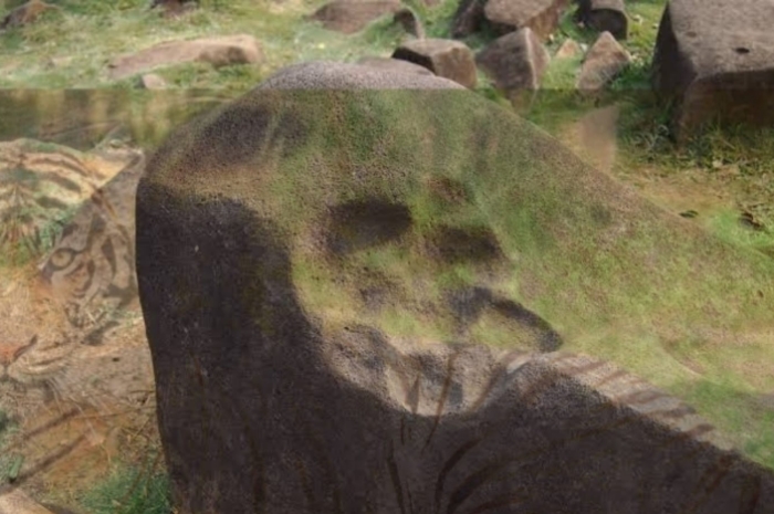 Batu Tapak Maung atau Harimau Simbol Cakar Raja Hutan yang Legendaris, Ditemukan di Gunung Padang, Begini Ceri