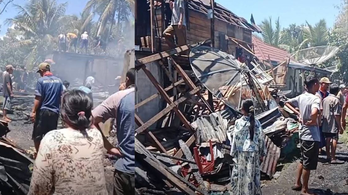 Kebakaran Hebat di Desa Landur, 6 Rumah Ludes, Kerugian Capai Rp1,1 Miliar