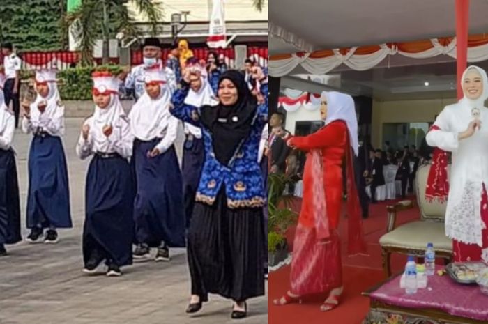 Semangat Senam Siswa SMP Negeri 1 Tebing Tinggi Memukau Ibu-Ibu Pejabat