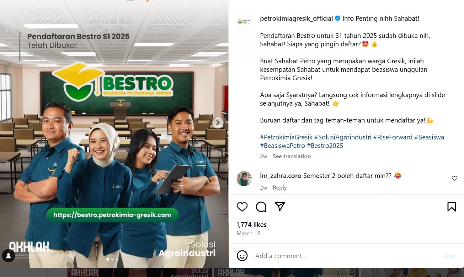 Pendaftaran Beasiswa BUMN Petrokimia 2025 Resmi Dibuka, Cek Syarat dan Jadwalnya Sekarang!