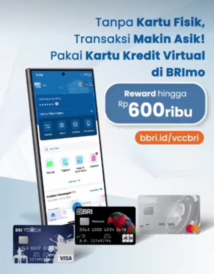 Tanpa Kartu Fisik, Transaksi Makin Asyik dengan BRImo Bisa Dapatkan Reward Hingga Rp600 Ribu