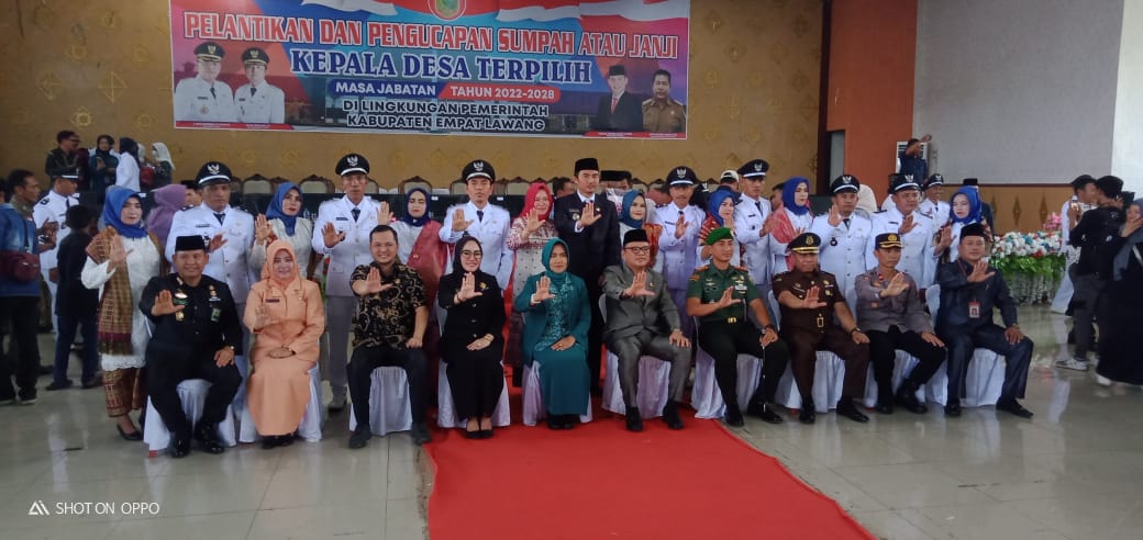 7 Kades Terpilih di Kecamatan Talang Padang Dilantik