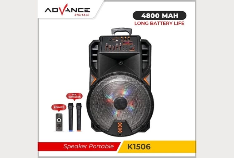 Advance K1506, Speaker Portable dengan Fitur Lengkap dan Suara Mantap, Cocok untuk Semua Acara!